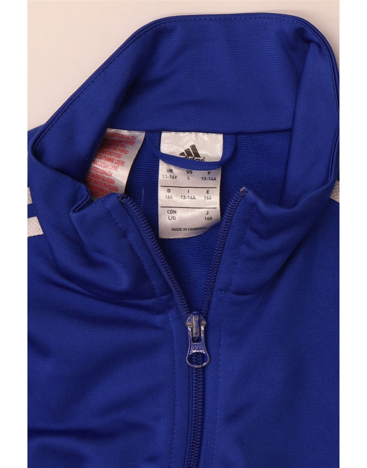 Adidas Jungen Trainingsanzug Top Jacke 13-14 Jahre Blaues Polyester