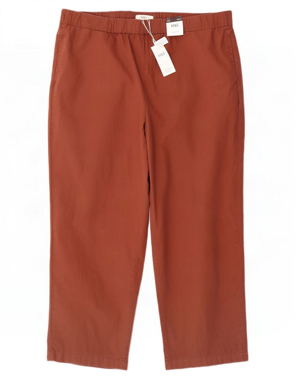 Marks & Spencer Damen-Freizeithose mit hoher Taille, UK 20, 2XL, W40, L26, Braun