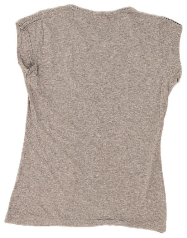 Carrera Damen Grafik-T-Shirt-Oberteil UK 12 Mittelgrau