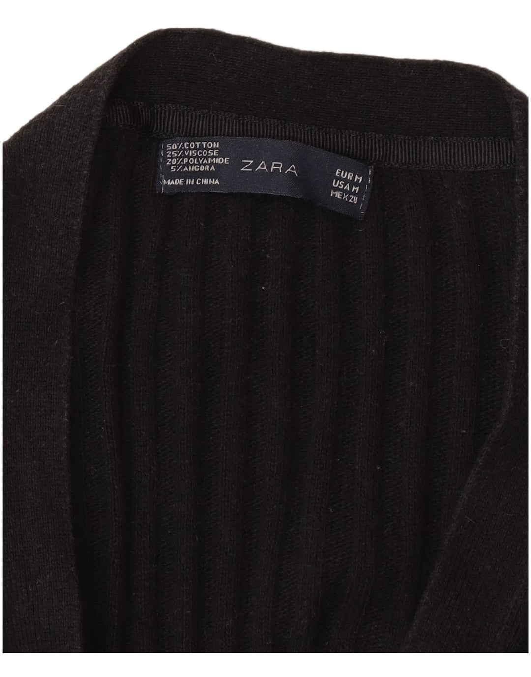 Zara Damen Strickjacke UK 12 Medium Schwarz