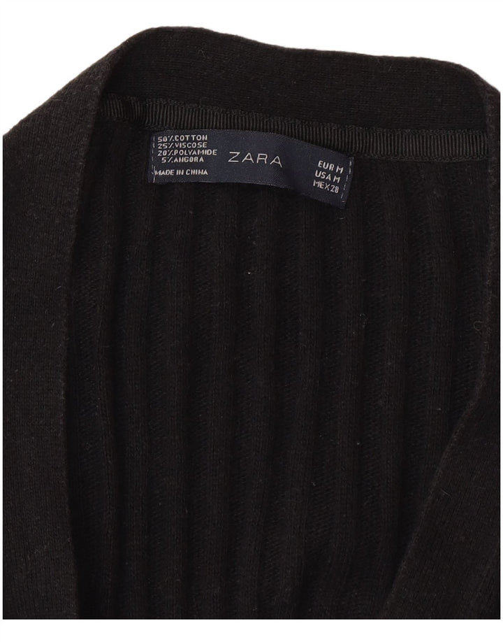 Zara Damen Strickjacke UK 12 Medium Schwarz