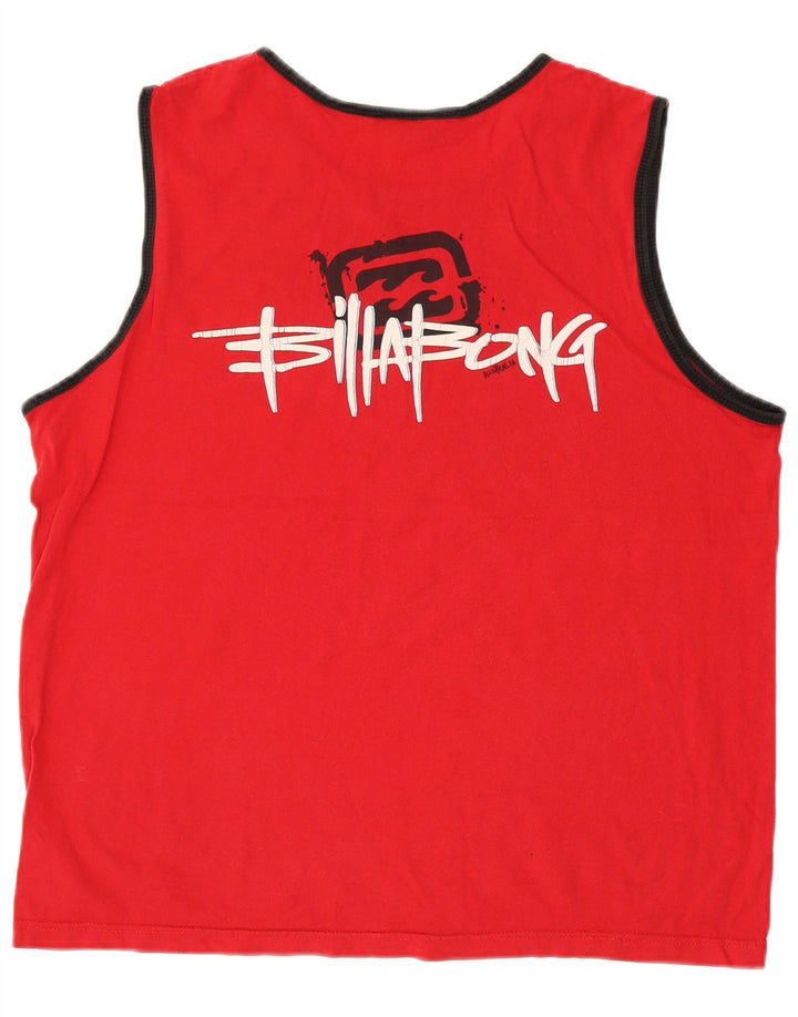 Billabong Herren Grafik-Weste-Top XL aus roter Baumwolle