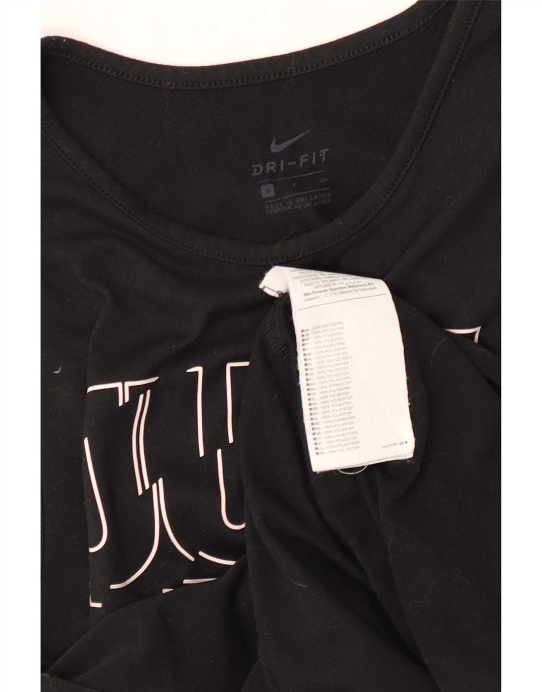 Nike Damen Dri Fit Graphic Weste Top UK 10 Small Schwarz Polyester