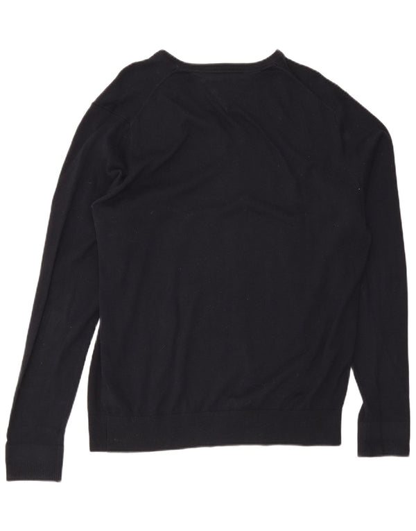 Tommy Hilfiger Herren-Pullover mit V-Ausschnitt, XL, marineblaue Baumwolle