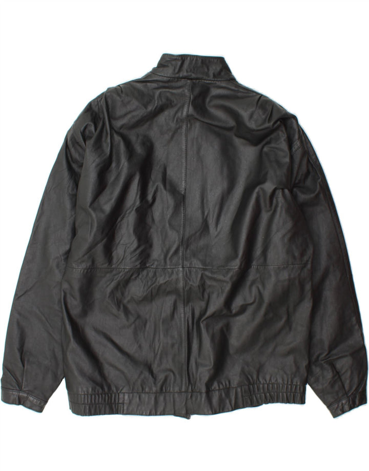 VINTAGE Womens Leather Jacket EU 44 XL Black Leather Vintage Vintage and Second-Hand Vintage from Messina Hembry 