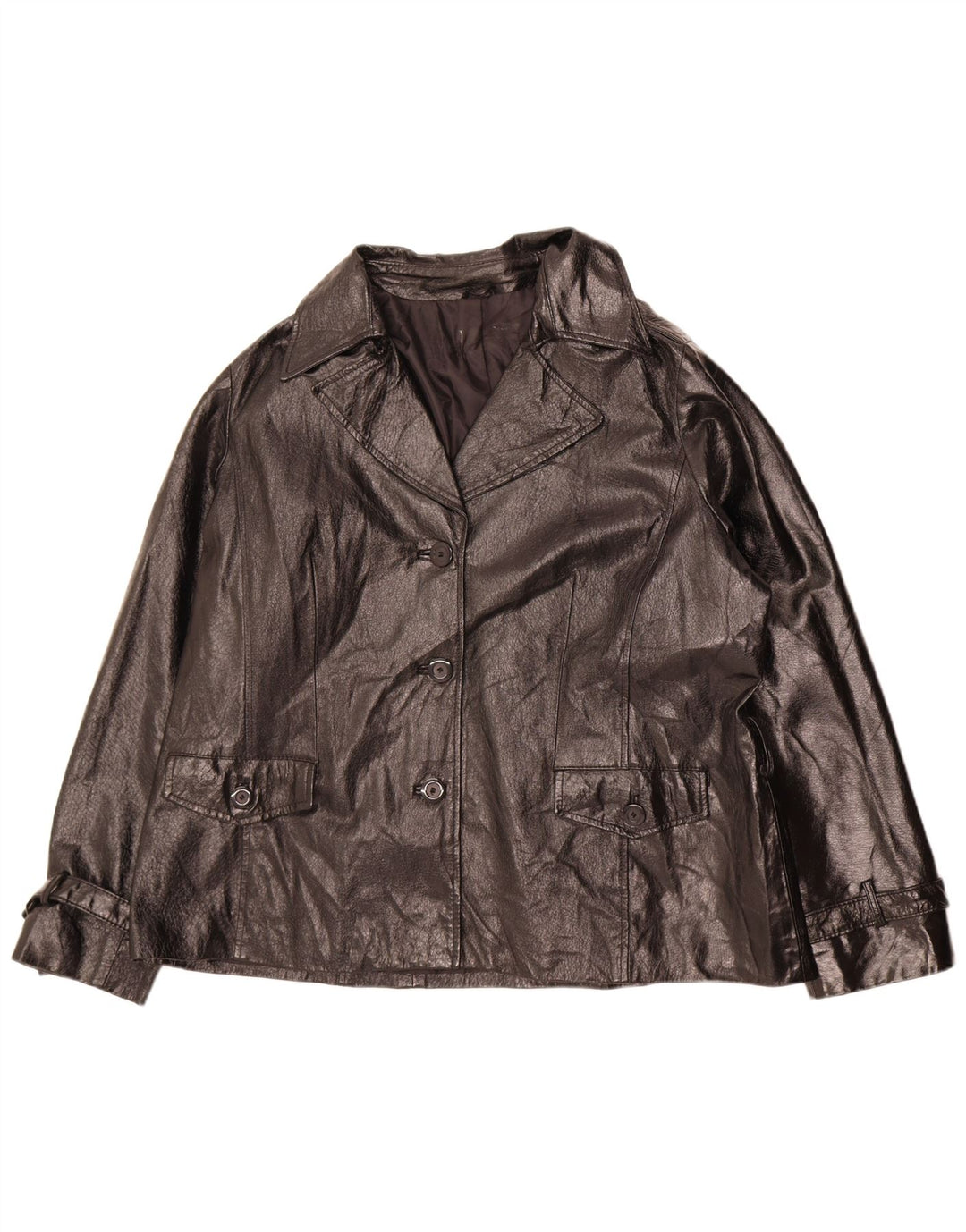 Vintage Damen Militär 3 Knopf Blazer Jacke UK 20 2XL Schwarz