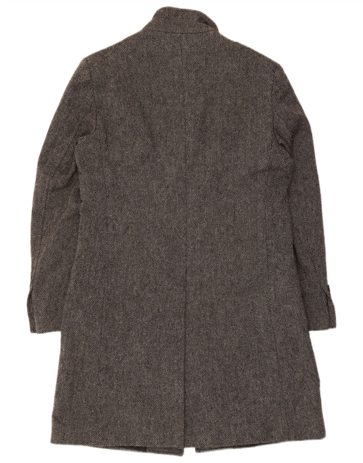 Zara Herren Longline Classic Fit Mantel UK 40 Large Grau Herringbone