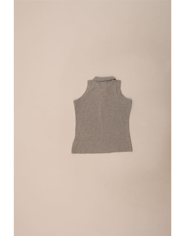 Lotto Damen ärmelloses Poloshirt UK 10 Small Grau Baumwolle