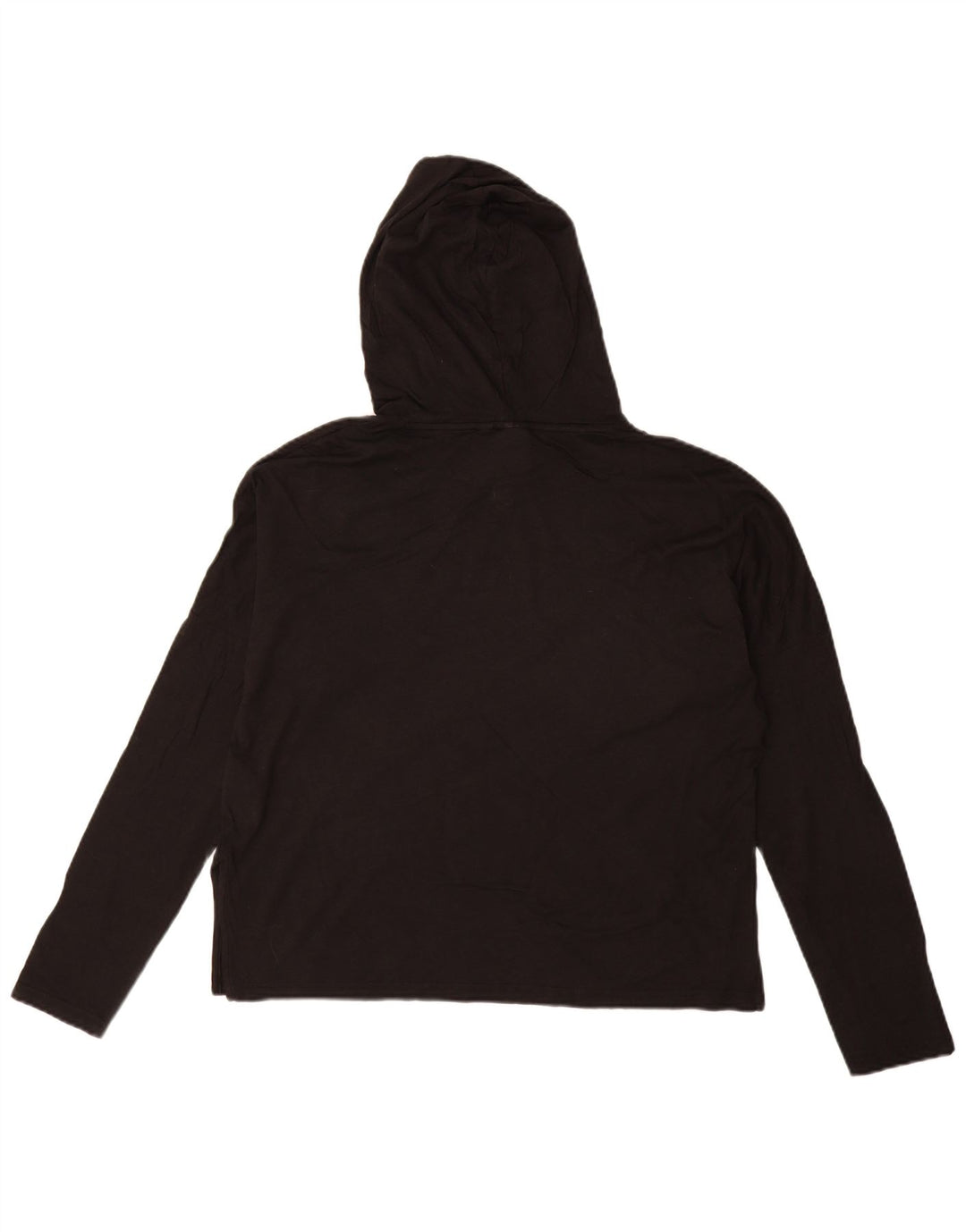 PUMA Damen Übergroßes Kapuzen-Grafikoberteil Langarm UK 10 Small Schwarz