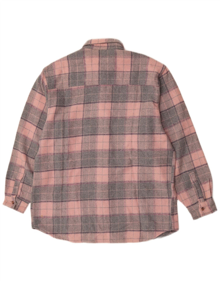 Invicta Herren-Flanellhemd, groß, rosa kariert, Polyester