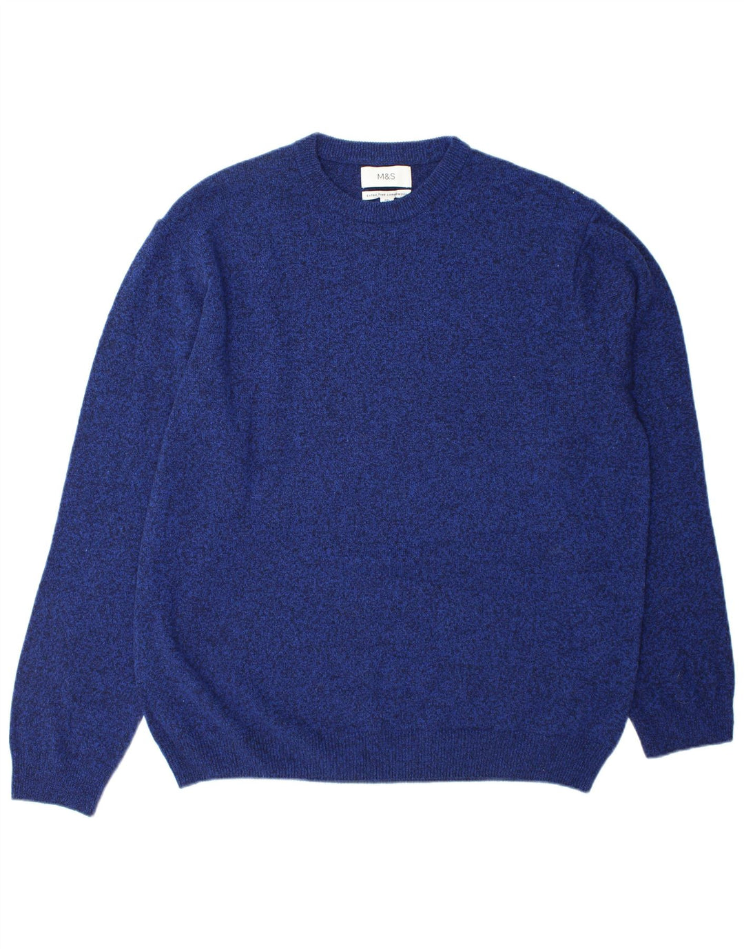 Marks & Spencer Herren-Pullover mit Rundhalsausschnitt, 2XL, blaue Wolle