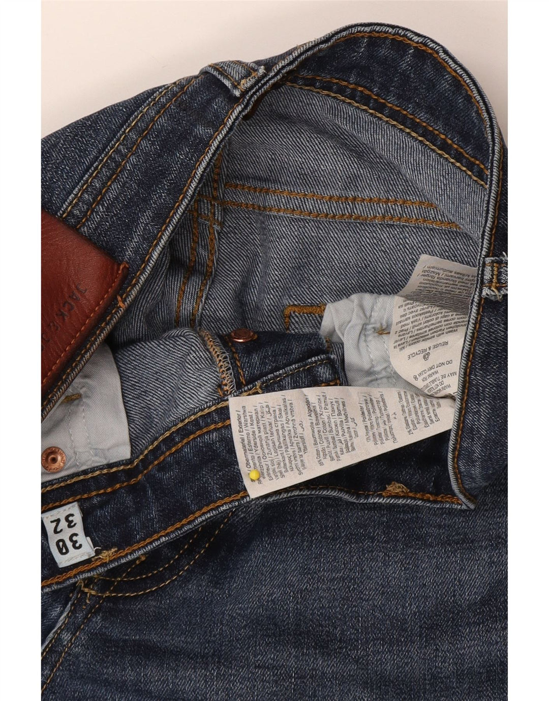 Jack & Jones Herren Straight Jeans W30 L32 Blaue Baumwolle