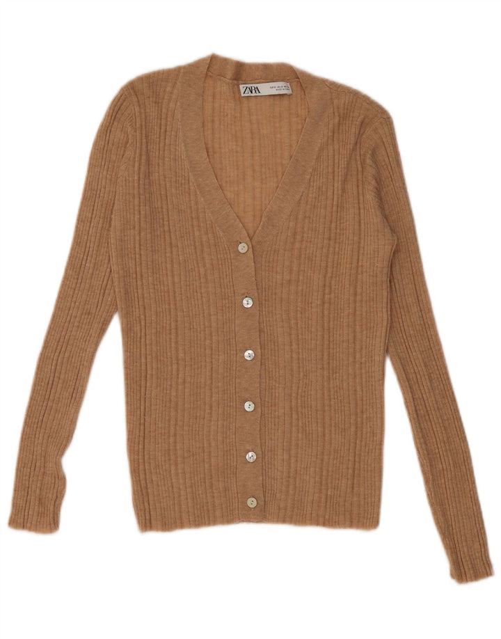 ZARA Damen-Cardigan-Pullover UK 10 Small Beige
