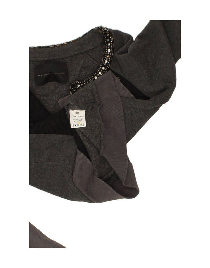 MASSIMO REBECCHI Womens Cardigan Sweater IT 40 Small Grey Colourblock Vintage Massimo Rebecchi and Second-Hand Massimo Rebecchi from Messina Hembry 