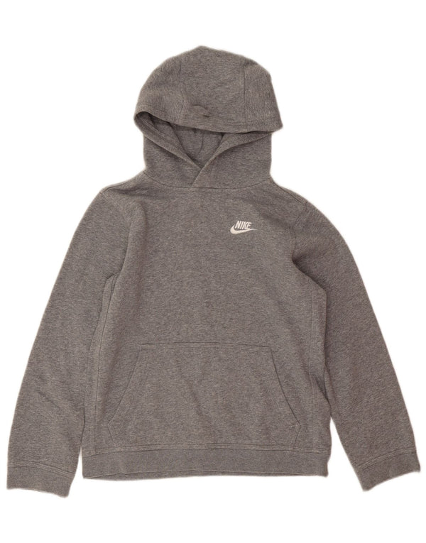 Nike Kapuzenpullover für Jungen, 12–13 Jahre, groß, grau gefleckte Baumwolle