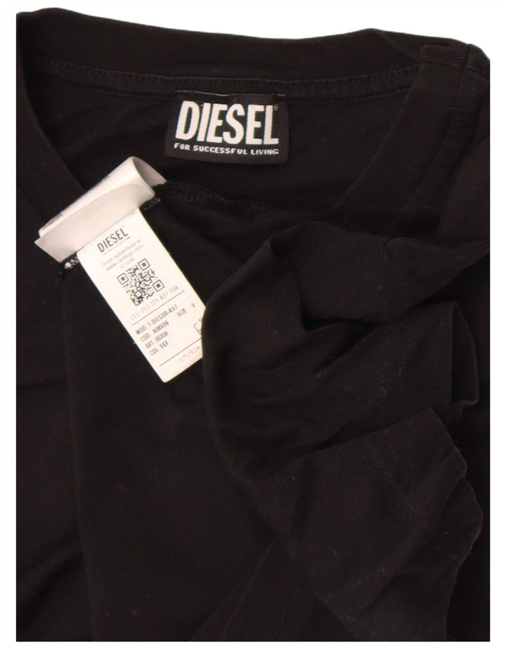 Diesel Herren-T-Shirt mit Grafik, Größe S, schwarze Baumwolle