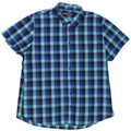 Angelo Litrico Herren-Kurzarmhemd, Größe 45/46, 2XL, blaues Gingham