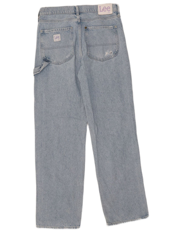 Lee Damen Distressed Straight Jeans EU 36 Small W30 L30 Blaue Baumwolle