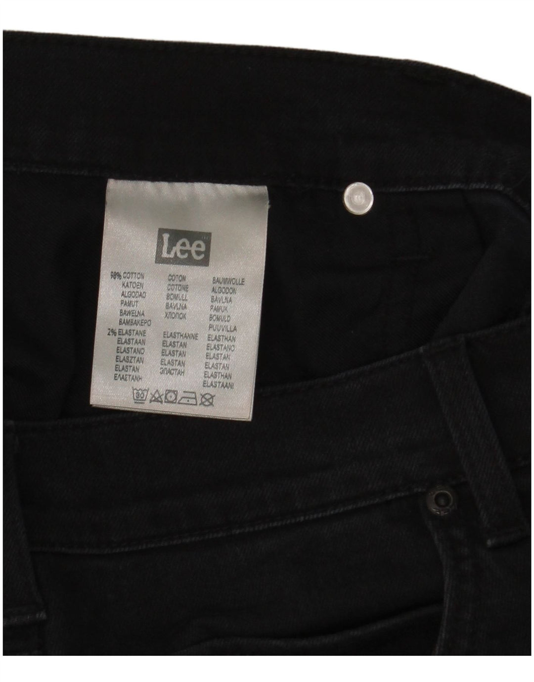 Lee Herren Rider Straight Jeans W36 L34 Schwarze Baumwolle