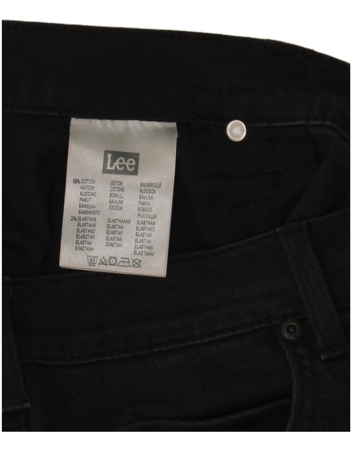 Lee Herren Rider Straight Jeans W36 L34 Schwarze Baumwolle