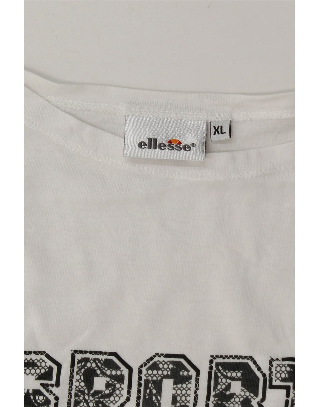 Ellesse Damen Grafik T-Shirt Top UK 18 XL Weiß