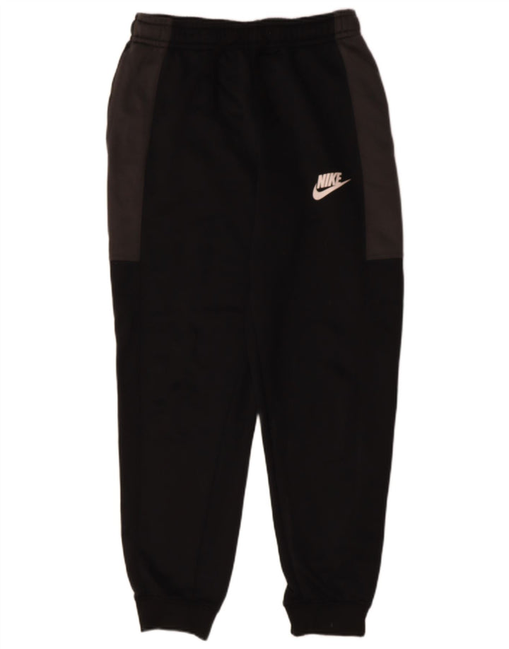 NIKE Mens Tracksuit Trousers Joggers Medium  Black Colourblock Polyester