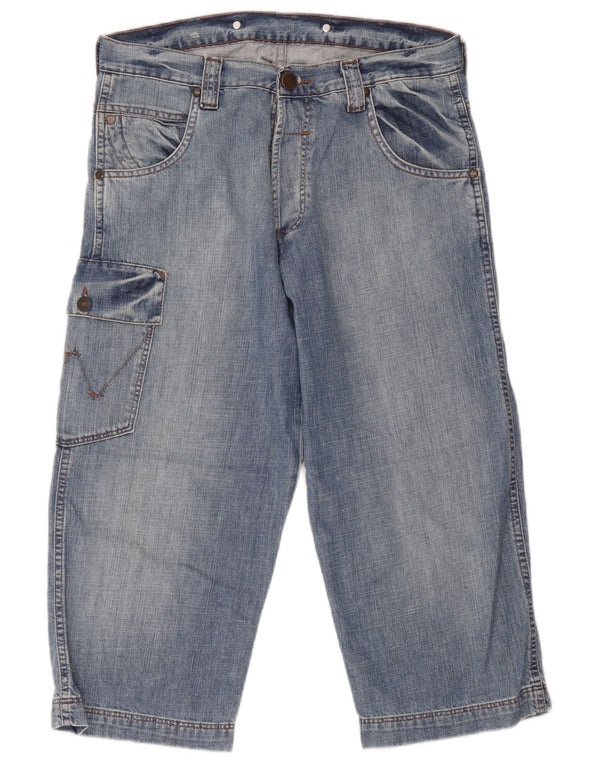 Wrangler Herren Denim Cargo Shorts W30 Mittelblaue Baumwolle