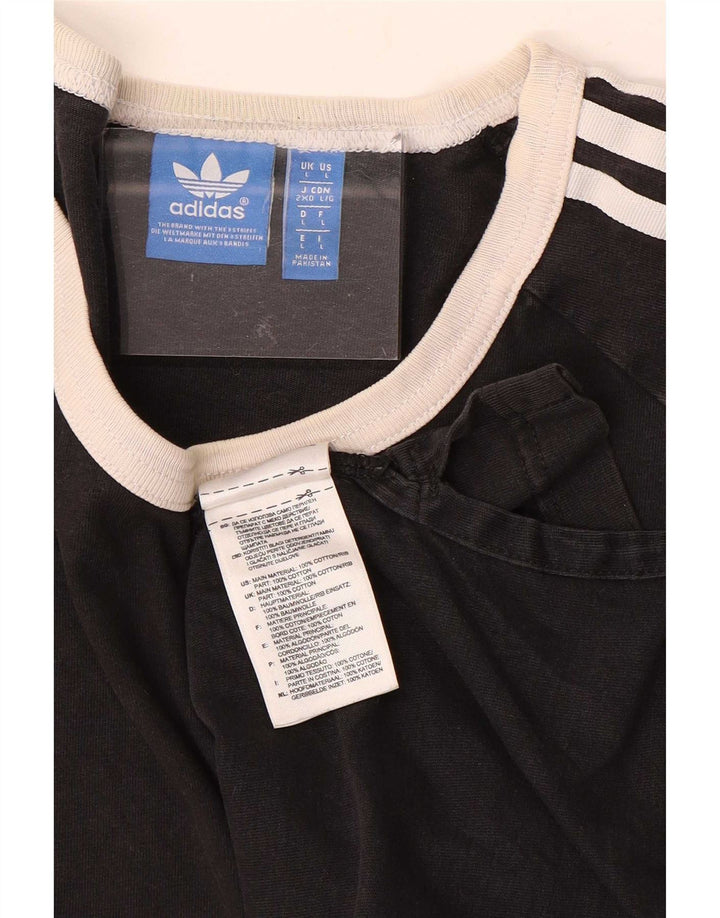 Adidas Herren-Top, langärmelig, groß, Schwarz, Colourblock-Baumwolle
