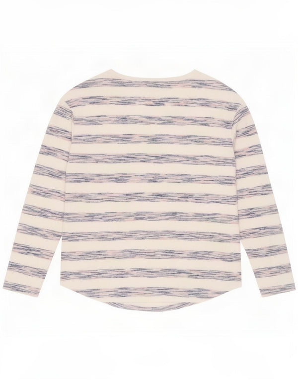Marks & Spencer Womens Relaxed Fit Top Langarm UK 8 Small Weiß gestreift