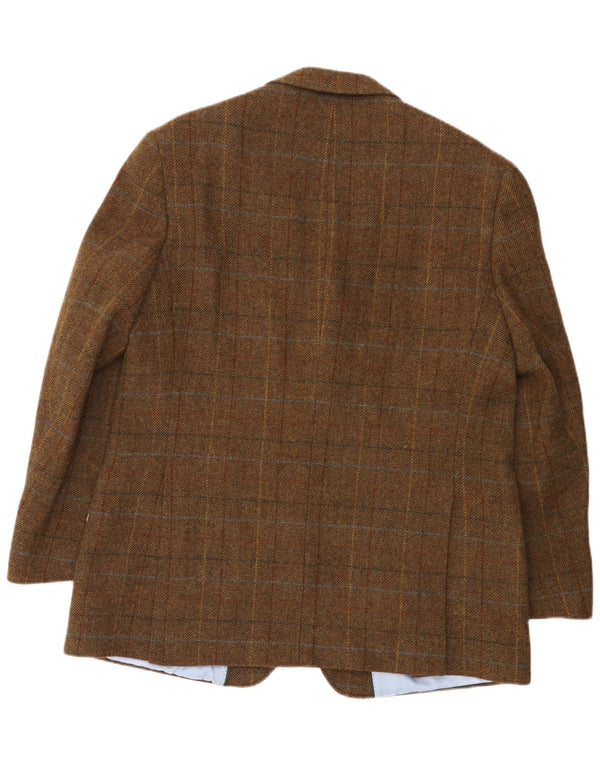 Marks & Spencer Herren-Blazer mit 2 Knöpfen, UK 48, 2XL, braun karierte Wolle
