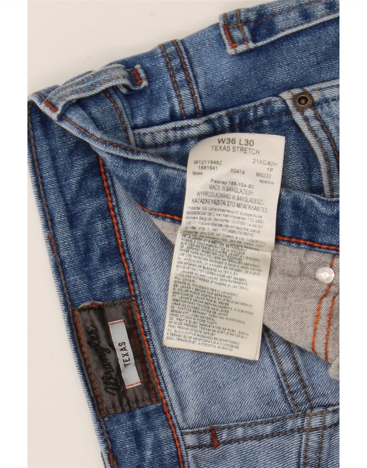 Wrangler Herren Texas Stretch Straight Jeans W36 L30 Blaue Baumwolle