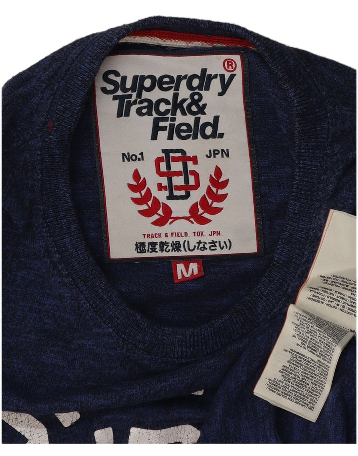 SUPERDRY Herren Grafik-T-Shirt-Oberteil aus mittelblauer Baumwolle