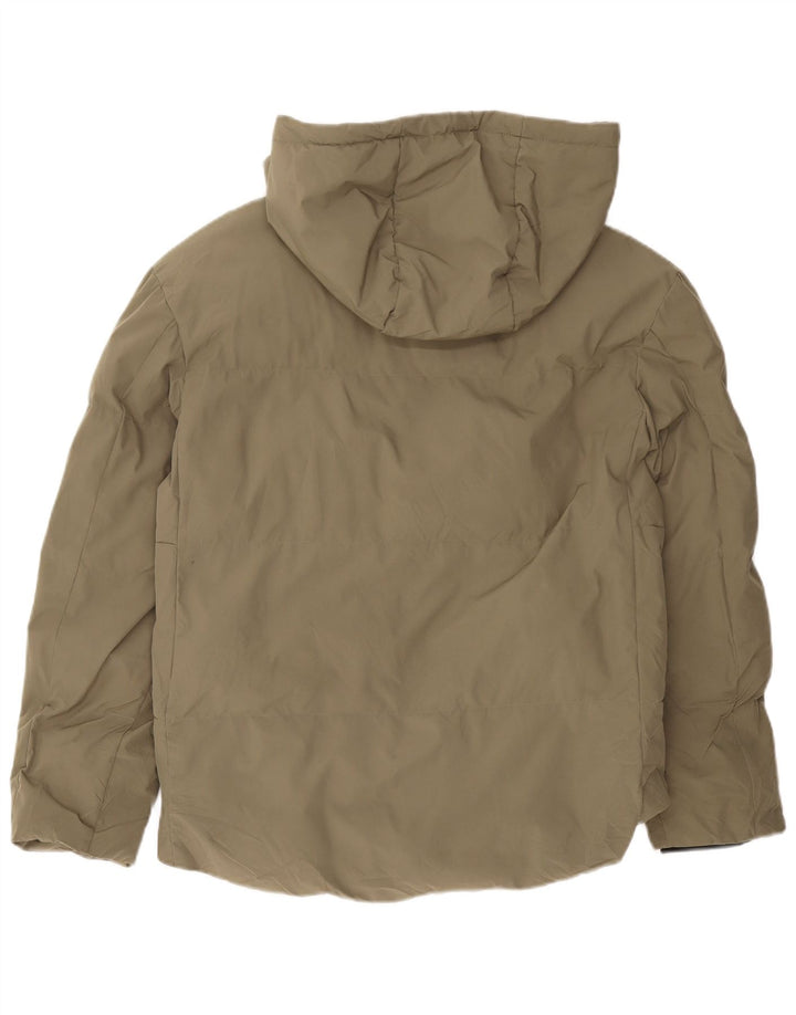Zara Herren-Jacke mit Kapuze, gepolstert, UK 38, Mittel-Khaki, Polyester