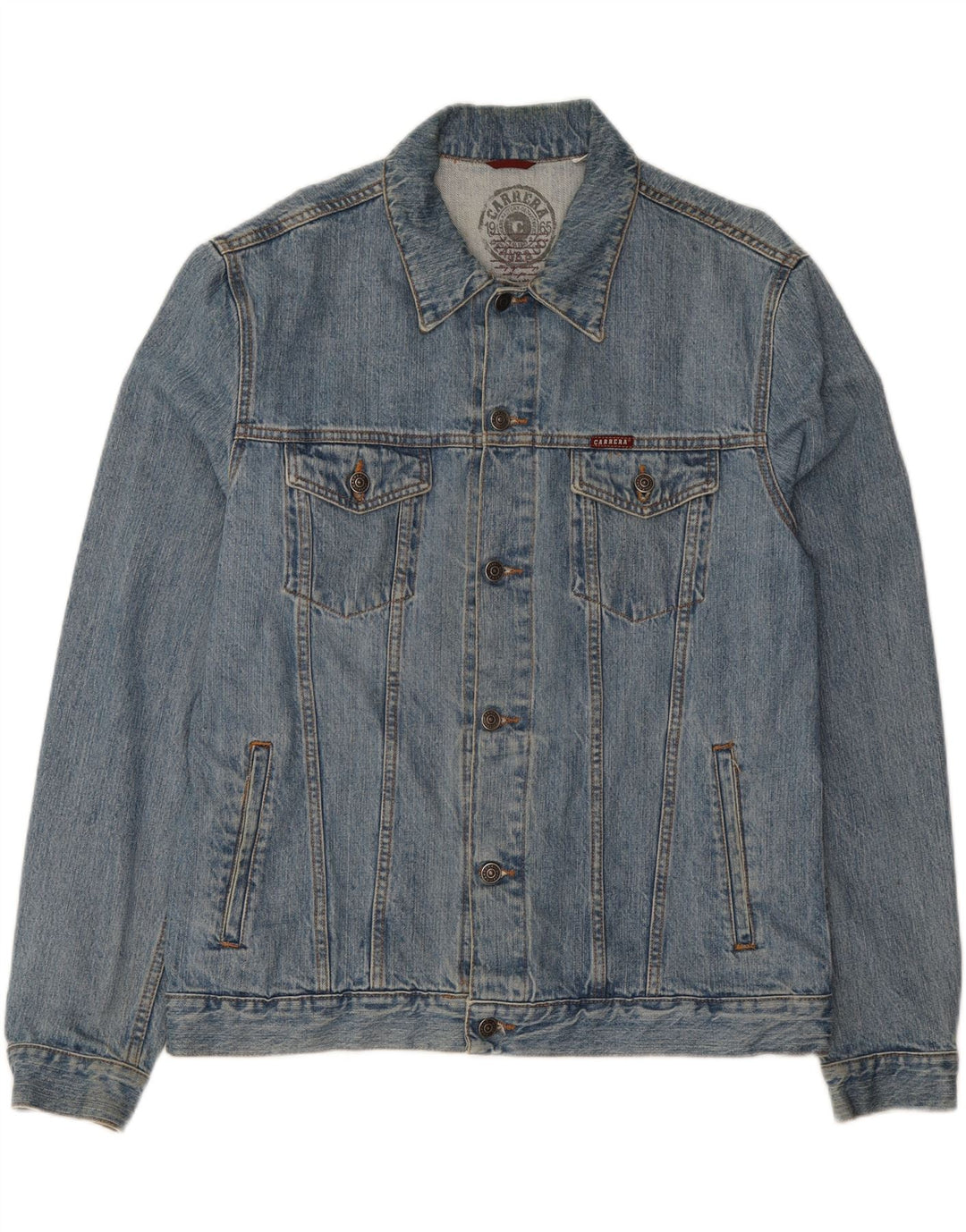 CARRERA Mens Denim Jacket UK 42 XL Blue Cotton Vintage Carrera and Second-Hand Carrera from Messina Hembry 