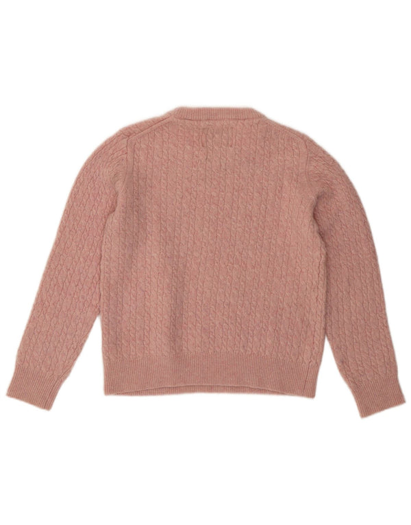 Jack Wills Damen-Pullover mit U-Boot-Ausschnitt, UK-Gr. 14, Größe L, Rosa, Merinowolle