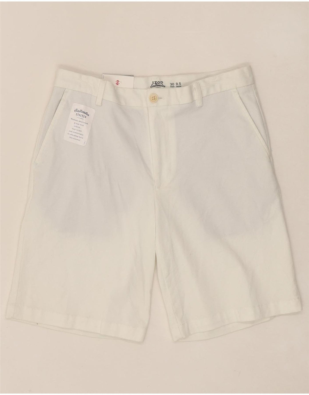 IZOD Mens Salt Water Chino Shorts W30 Medium White Cotton Vintage Izod and Second-Hand Izod from Messina Hembry 