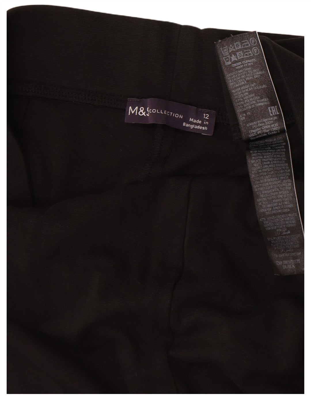 Marks & Spencer Damen Leggings UK 12 Mittelschwarze Viskose