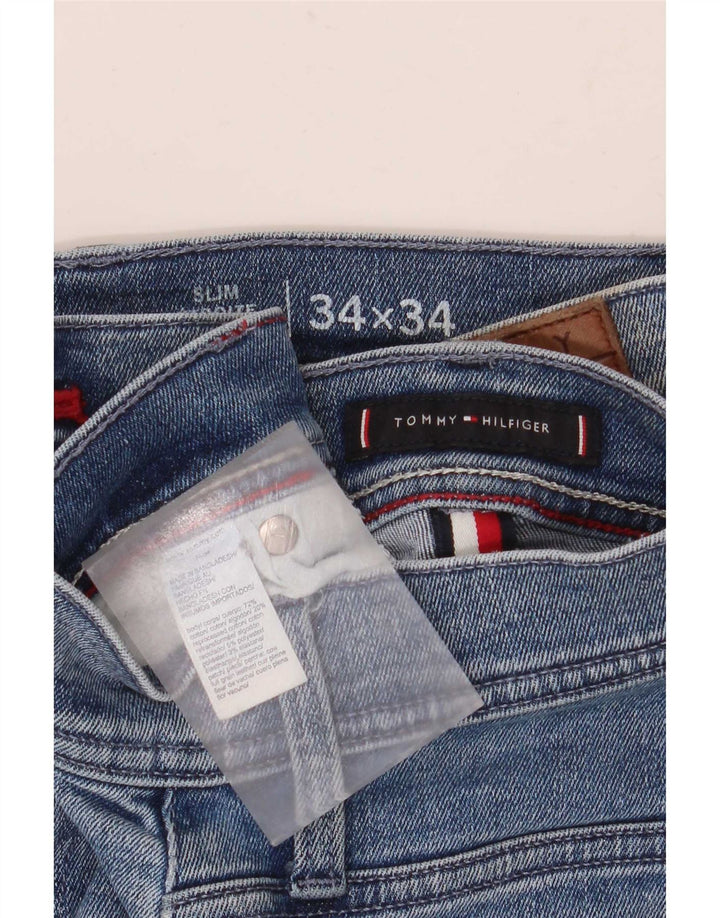 Tommy Hilfiger Herren Thavar Slim Jeans W34 L34 Blaue Baumwolle