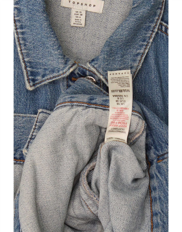 Topshop Damen-Jeansjacke in Übergröße, Gr. 10, Größe S, Blau, Baumwolle