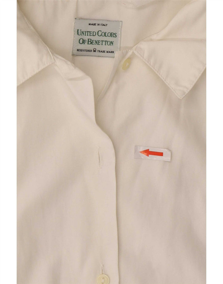 Benetton Damenhemd UK 14 Medium White Floral