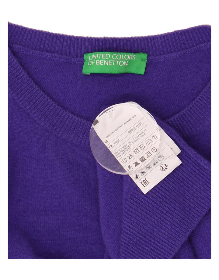 BENETTON Womens Crew Neck Jumper Sweater UK 12 Medium Purple Wool Vintage Benetton and Second-Hand Benetton from Messina Hembry 