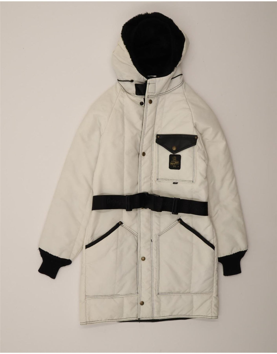 Refrigiwear Womens Cruzcampo gepolsterter Mantel UK 14 Medium Off White Colourblock