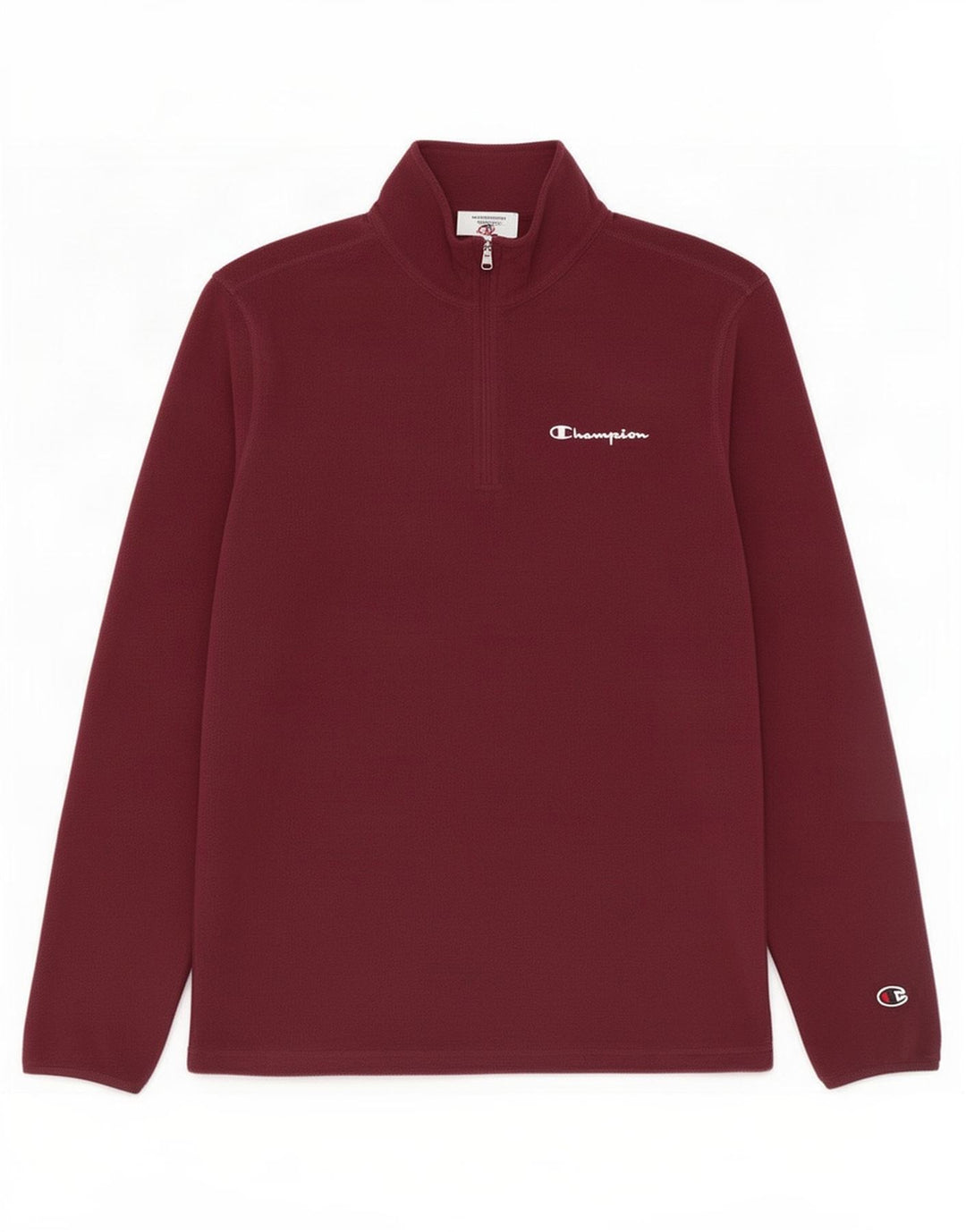 Champion Herren-Fleecepullover mit Reißverschluss am Hals, Größe S, Burgunderrot, Polyester