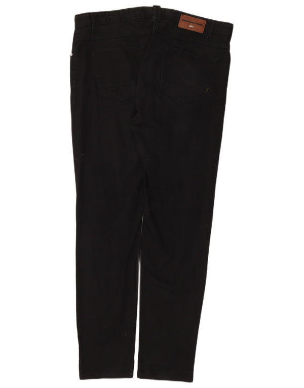 Zara Herren Slim Casual Hose EU 46 XL W36 L31 Schwarze Baumwolle