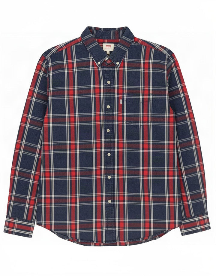 Levi's Herren-Hemd, groß, marineblau, kariert, Baumwolle