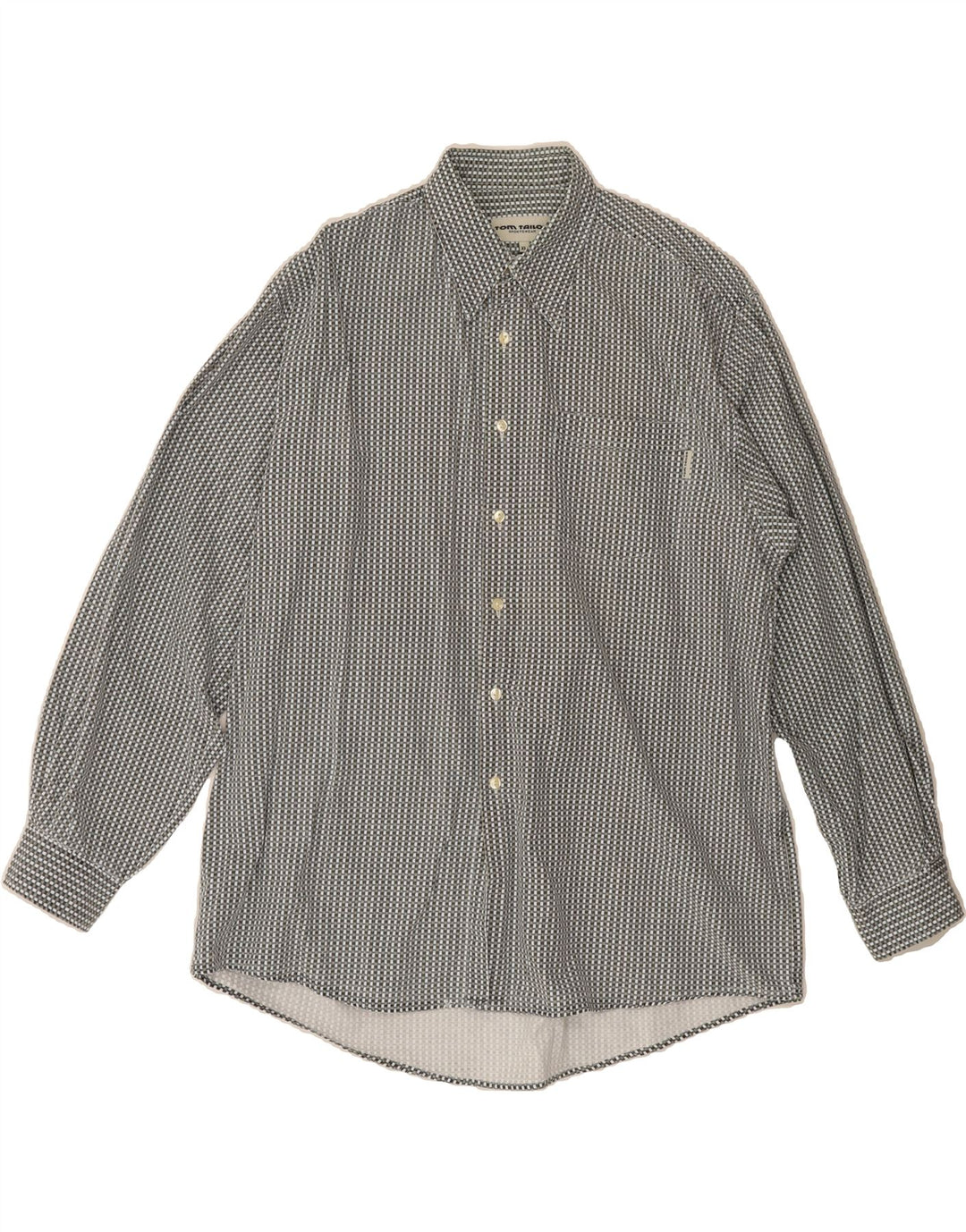 TOM TAILOR Mens Shirt XL Grey Check Cotton Vintage Tom Tailor and Second-Hand Tom Tailor from Messina Hembry 