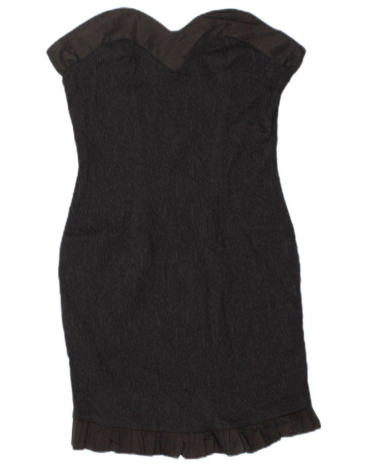 Aurelio Zepino Damen Mini-trägerloses Kleid IT 46 Large Schwarz