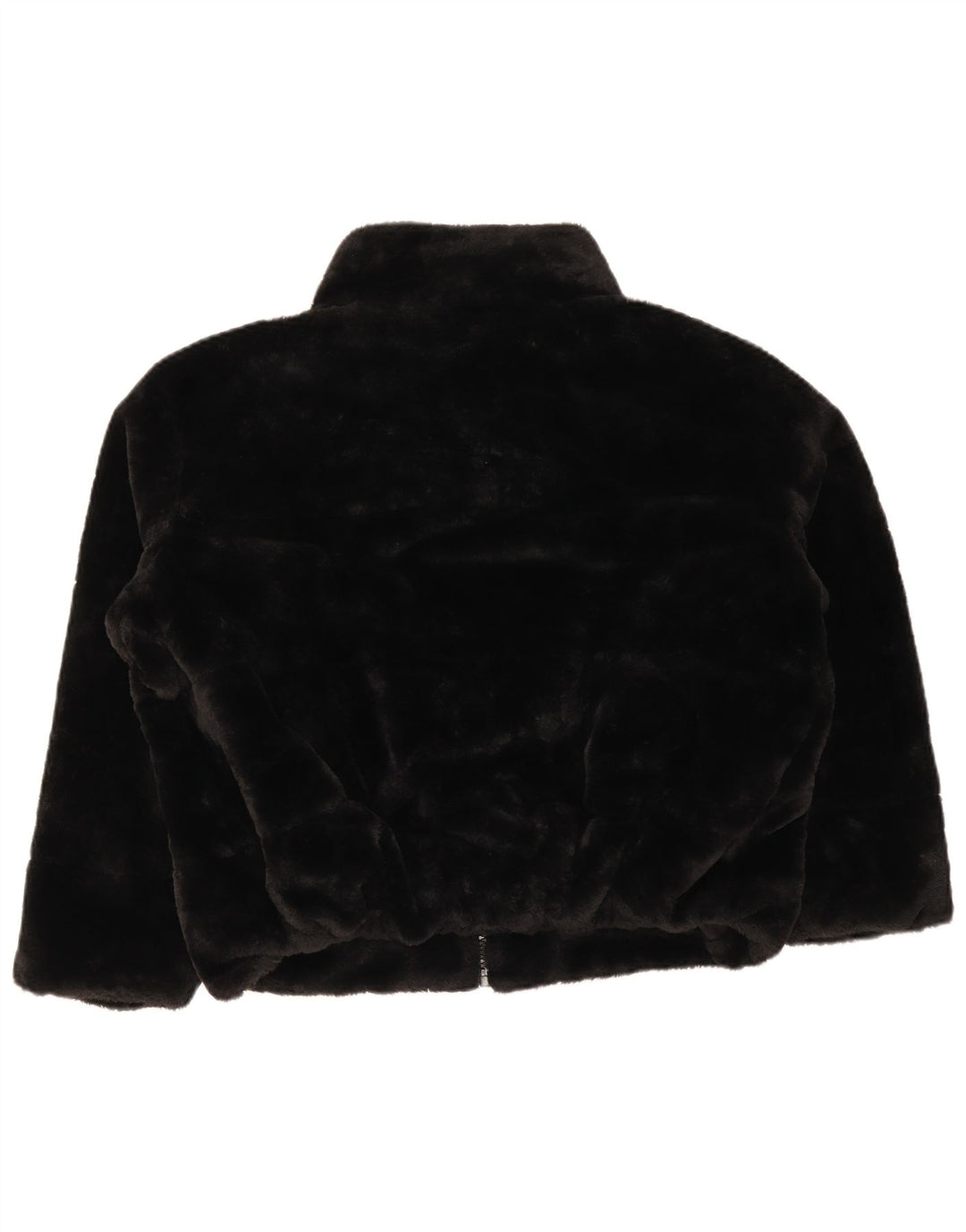 Zara Damen Kunstpelzjacke UK 16 Large Schwarz Polyester