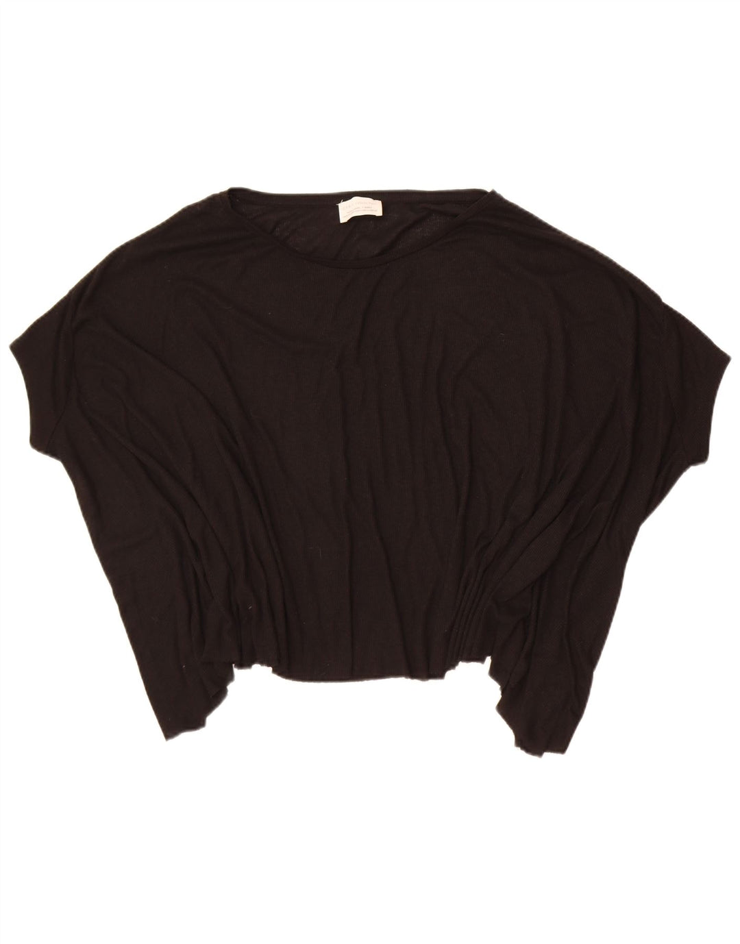 Zara Damen-Bluse mit Fledermausärmeln, übergroß, Gr. 10, Größe S, Schwarz, Polyester