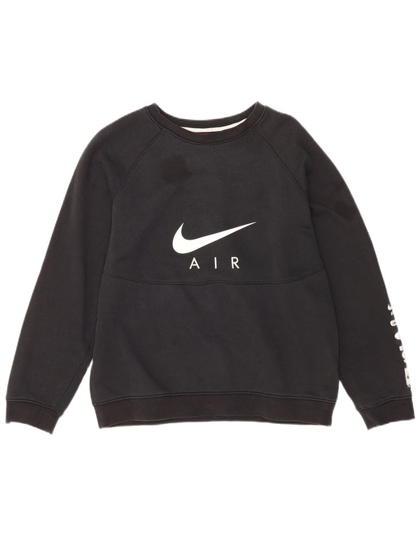 NIKE Jungen-Sweatshirt mit Grafik, 13–14 Jahre, XL, schwarze Baumwolle